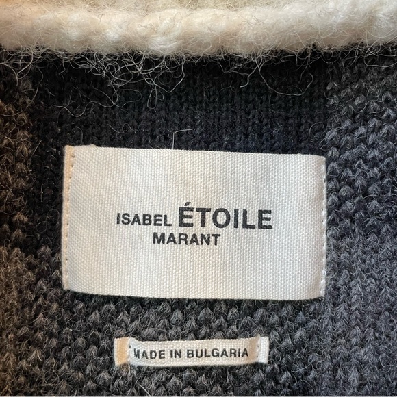 Isabel Marant Gilas Black Grey Plaid Zip Pullover 34 Wool Coat Buffalo Check - Picture 6 of 8